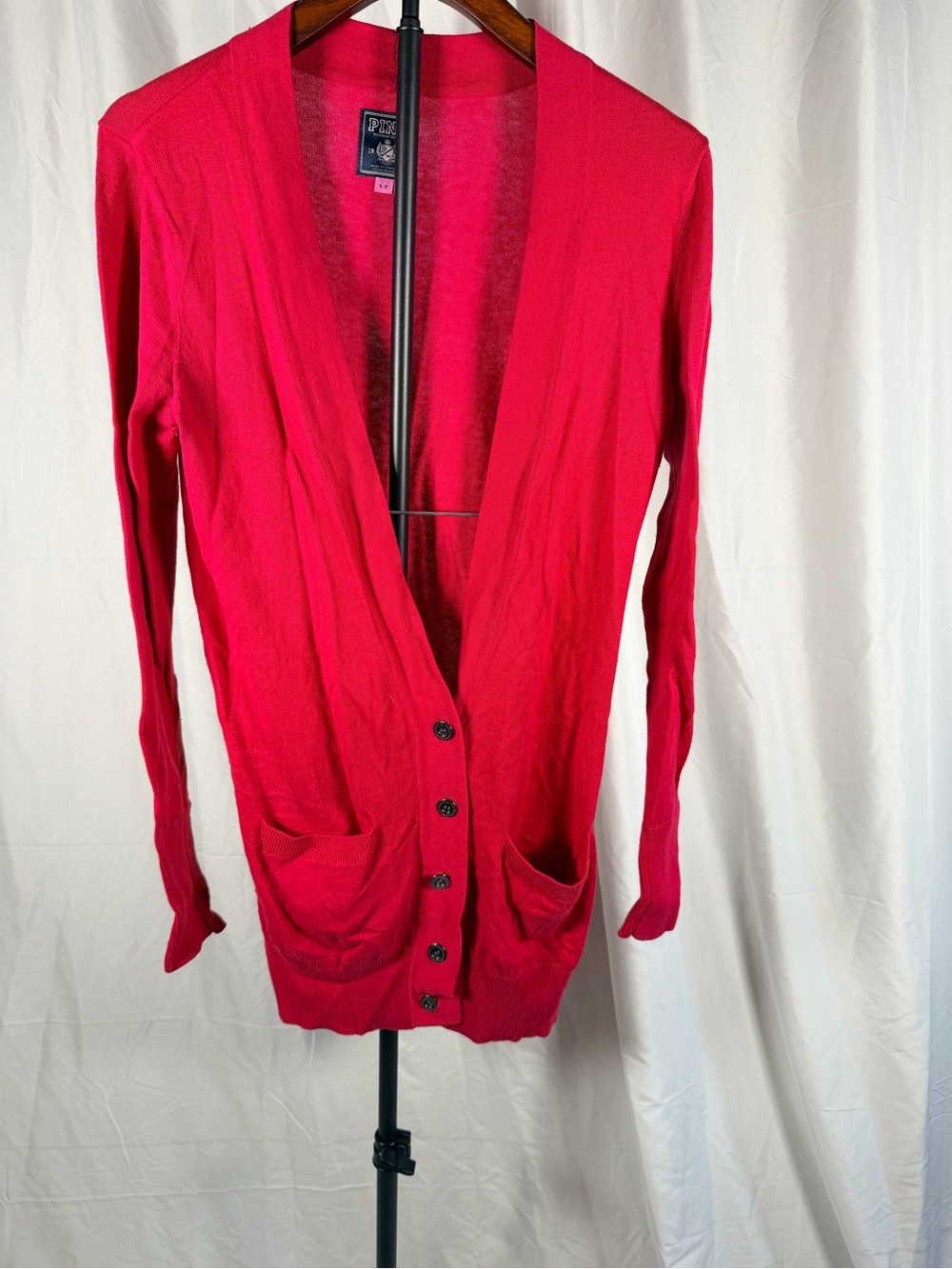 Vintage PINK Victoria's Secret Bright Red Cardigan